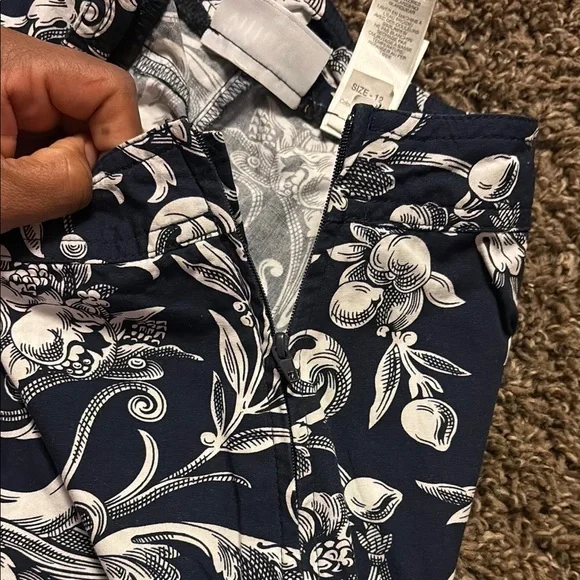 Villager White and Blue Patterned Skirt - Picture 3 of 8